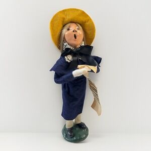 BYER'S CHOICE The Carolers Woman w/ Music Sheet Christmas Figure Signed 10"
